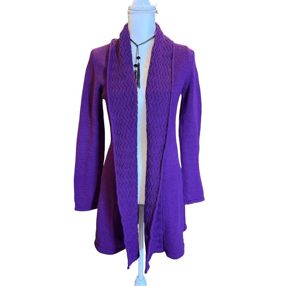 Leo & Nicole Women's Purple Open Front Cardigan Sweater Size S